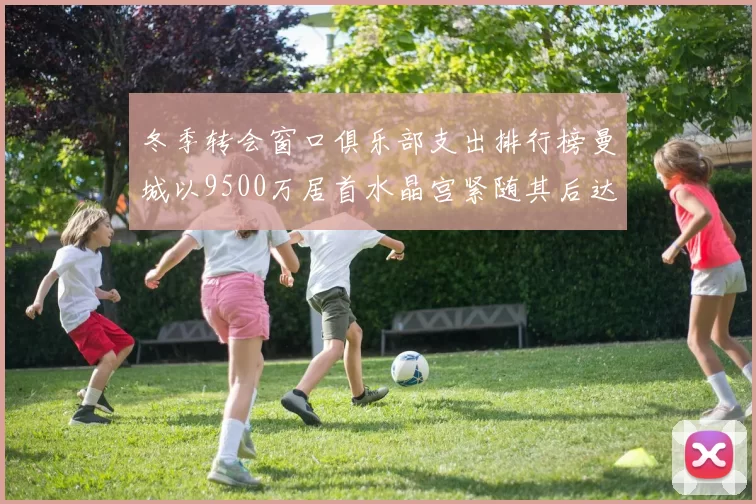 冬季转会窗口俱乐部支出排行榜曼城以9500万居首水晶宫紧随其后达8970万